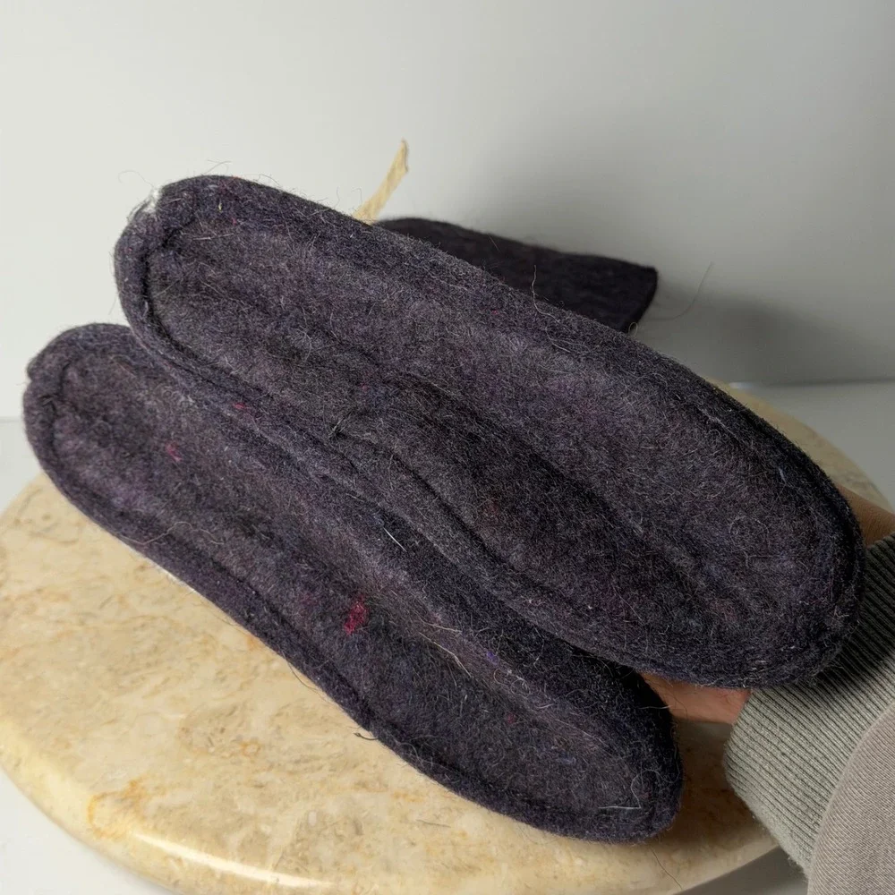 E. F. Walter Ltd Wool Boot Liners Kids 10 Purple Felted Made in Canada Vintage